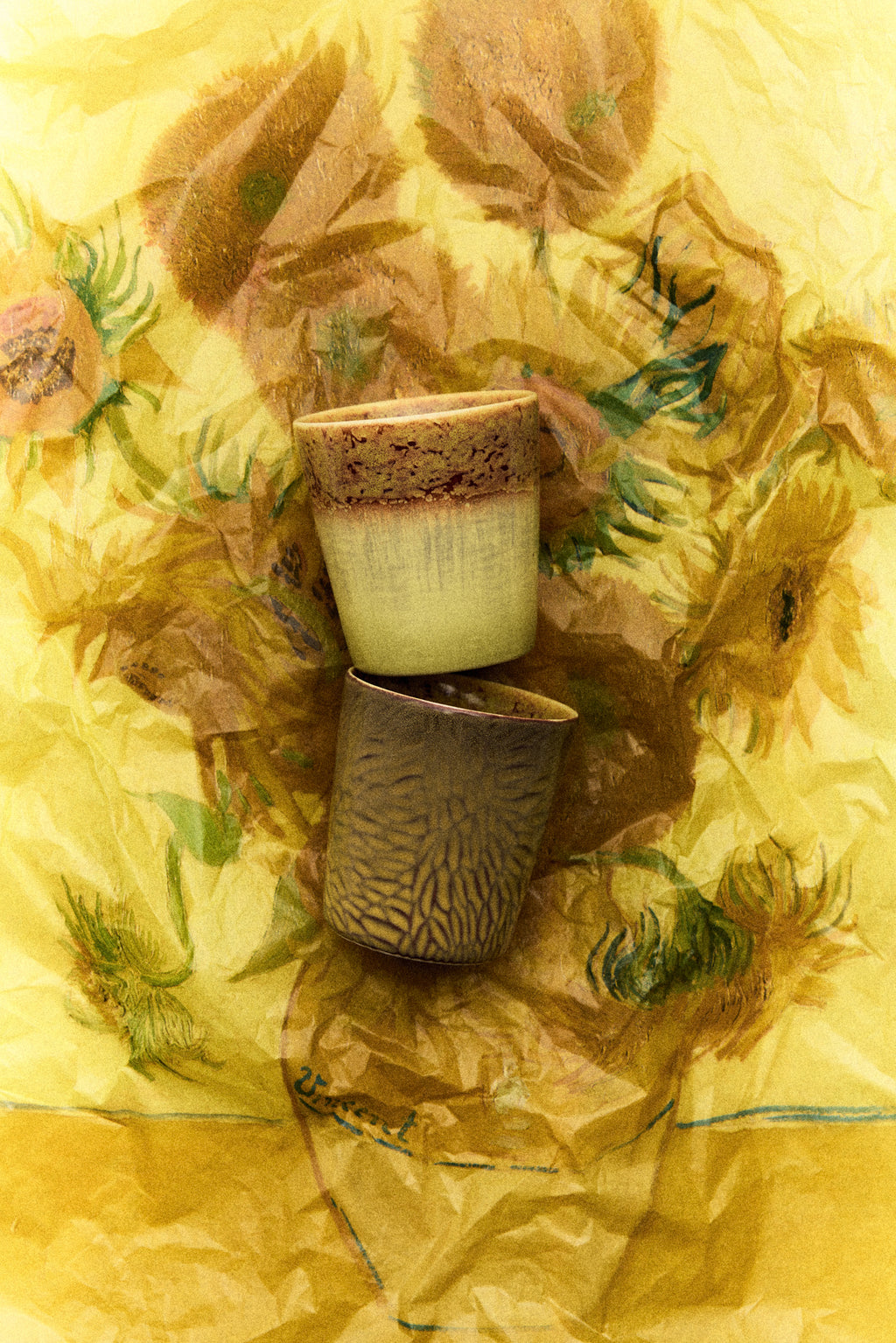 Van Gogh kaffekopper, sunflowers (2 stk)