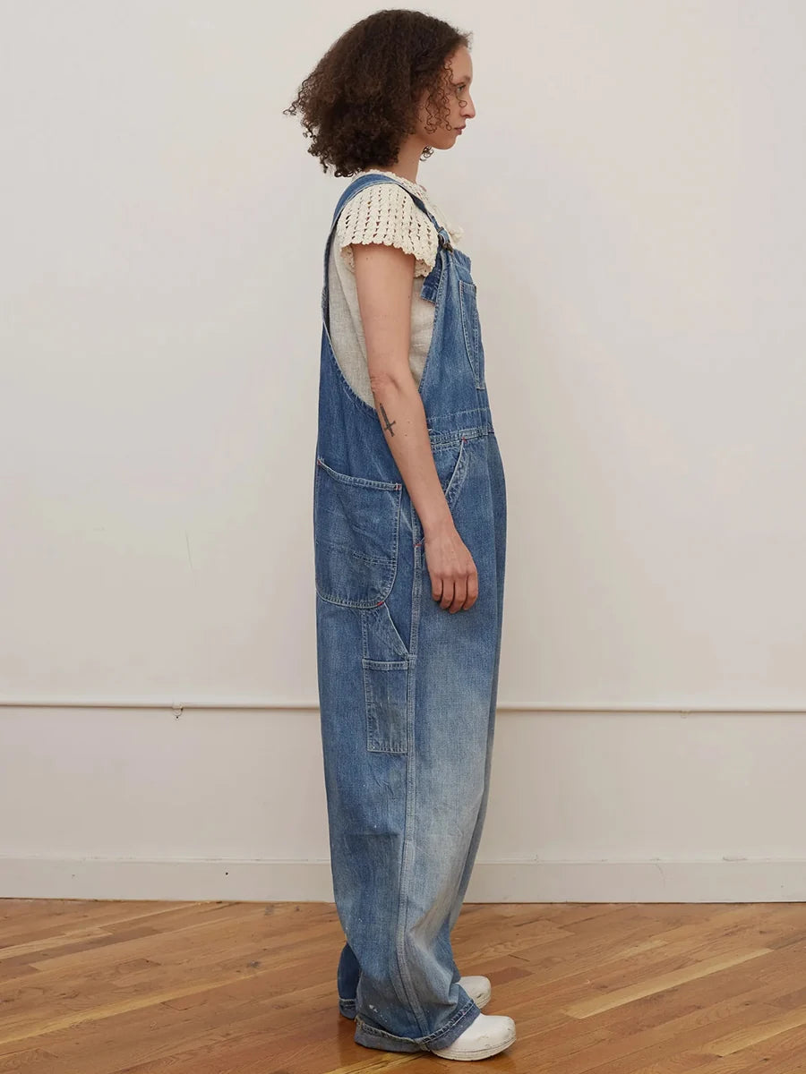 Denim snekkerbukse med vintage-look