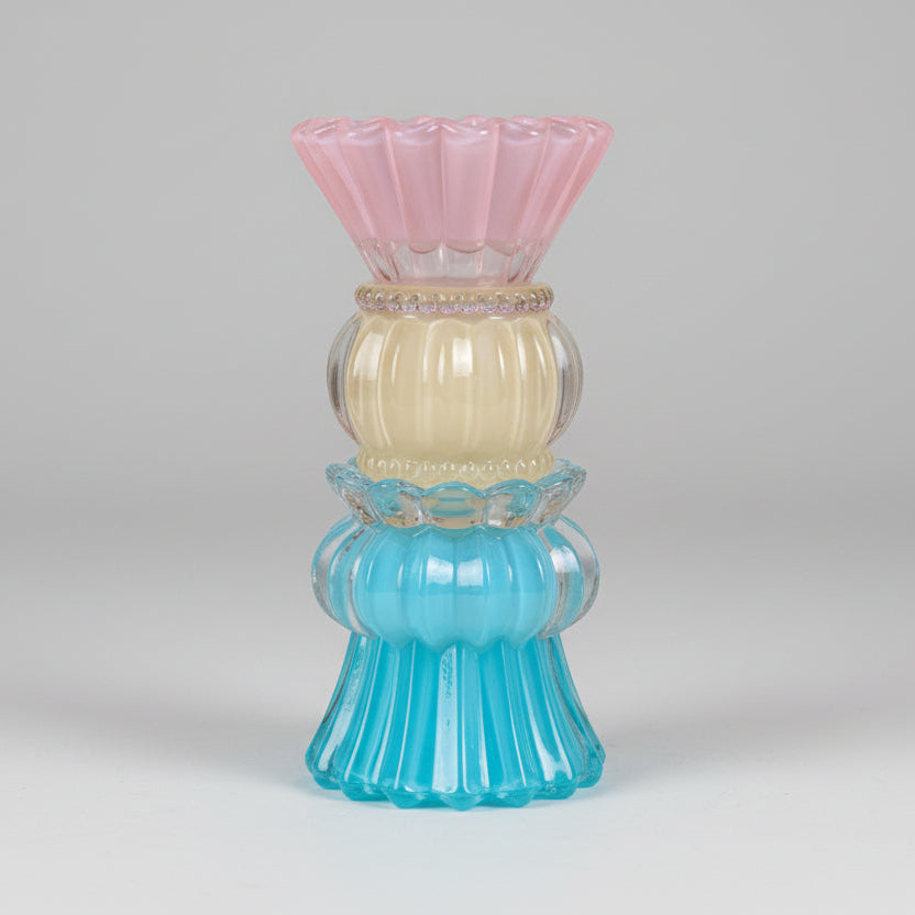 Lysestake - turkis/gul/rosa (17 cm)