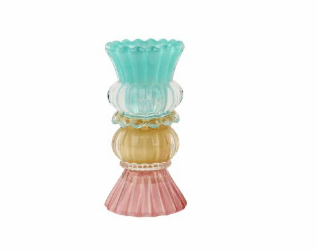 Lysestake - turkis/gul/rosa (17 cm)