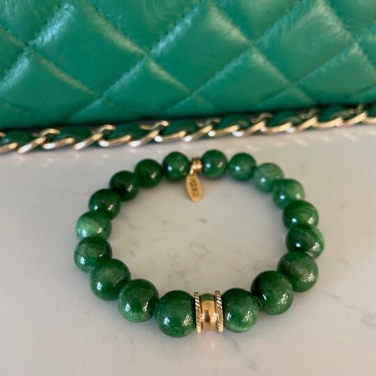 Grønn Kalsedon armbånd