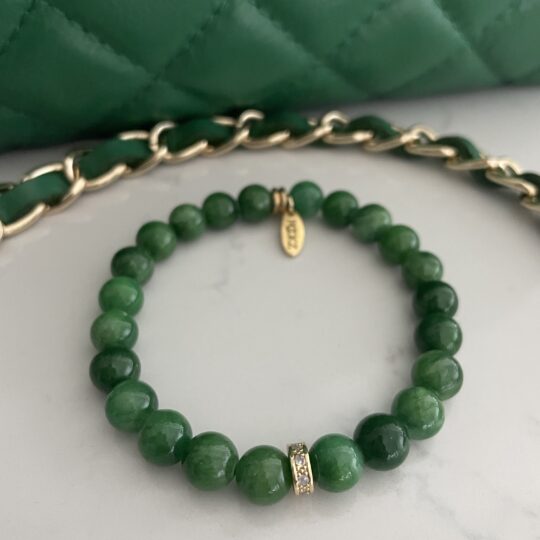 Grønn Kalsedon armbånd